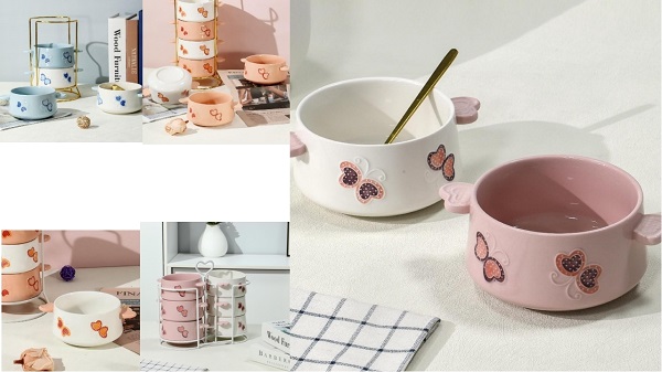 愛らしいデザインでいつもの食事の温もりを守る陶磁器椀「童子の蝶の舞」シリーズ
