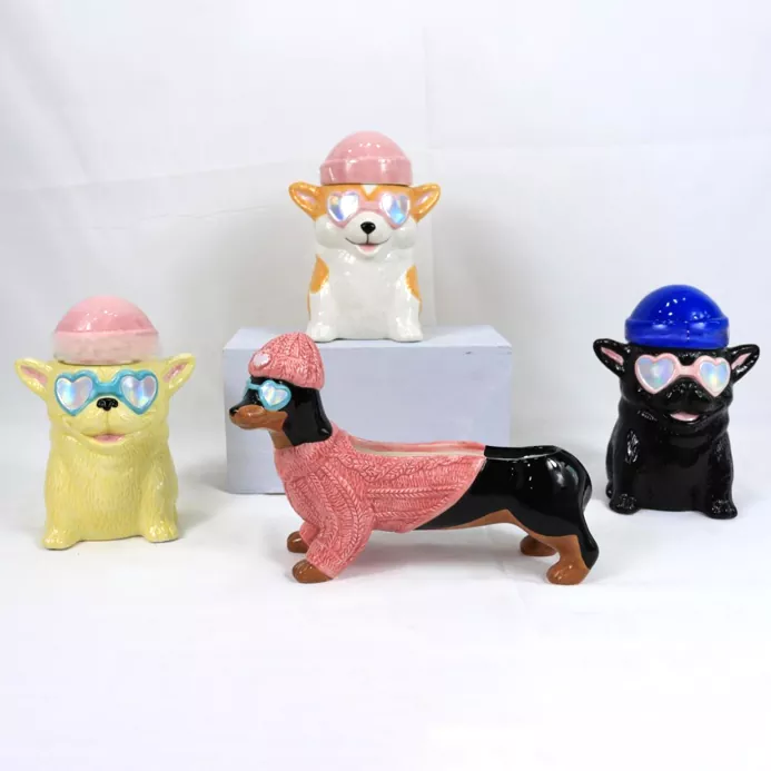 動物のセラミックキャンドルホルダー