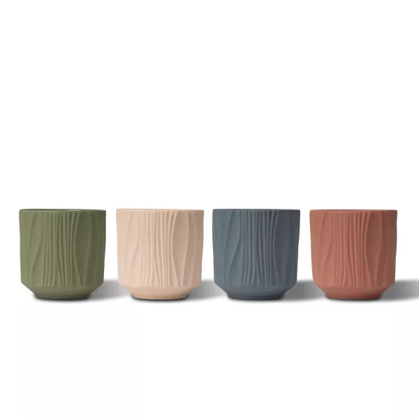 4 色のマットな垂直パターンのセラミック キャンドル ホルダー 4 色のマットな垂直パターンのセラミック キャンドル ホルダー